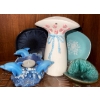 Image 3 : Glass Bird Enchore w/ Crystal Serving Tray ++ Dolphin Candle Holder