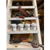 Image 1 : collection of 4 mugs from blue lake centre. And some antiques man tools. 