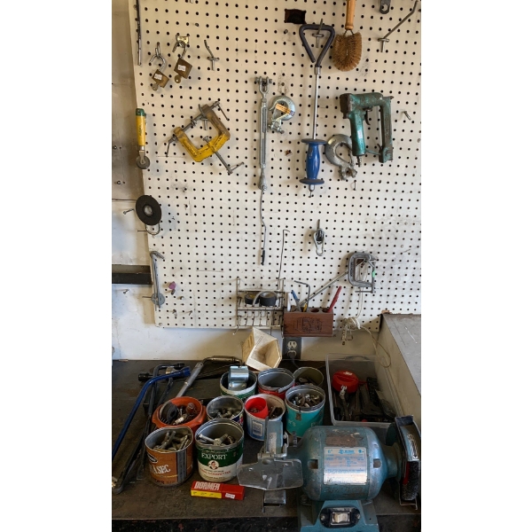 Tool Collection Featuring Westward BG-6B Bench Grinder 