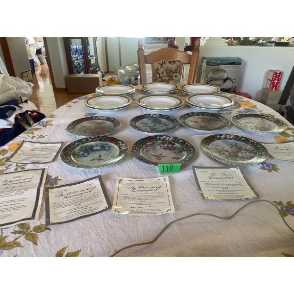 WF George Fine China Line Lius Hummingbirds, Dinner Bowls (12)