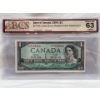 Image 1 : Graded Canadian 1954 Mod. Portrait $1 Choice UNC Prefix: *X/F