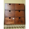 Image 1 : Wooden Storage Cube with 6 Small Drawers (12"W, 12"T, 7"D)
