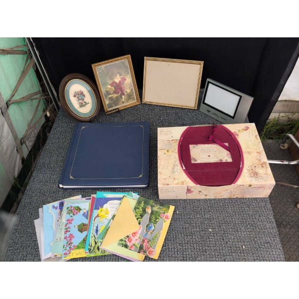 Scrapbooks, Greeting Cards, and Assorted Picture Frames Lot