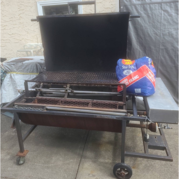 ONO POKE Large Outdoor Rotisserie BBQ Smoker with Propane Burners
