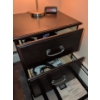 Image 5 : Dark Wood Bedside Table 22x16x26 w/ Pull Cord Lamp & AM/FM Alarm Clock 