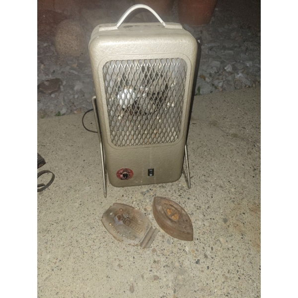 Antique Heating Device 19T w/ Antique Iron & More