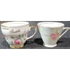 Image 4 : Four Fine Bone China Tea Cups with Matching Saucers, Mixed Floral Designs