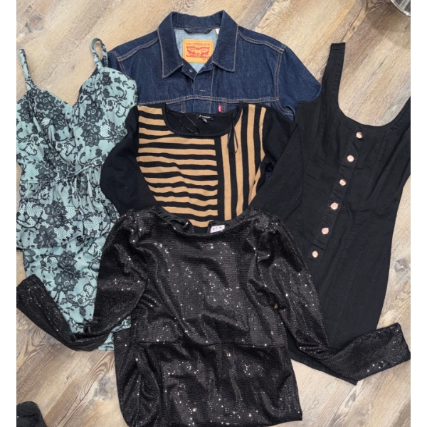 Levi's Denim Jacket w/ Assorted Tops Tunics & More - Ladies Size Small