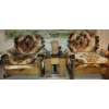 Image 1 : Retro Velvet Upholstered Accent Chair w/ Matching Rocking Chair & End Table