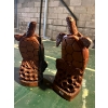 Image 2 : 2 wooden turtles that stand 13 inches tall with slight damage on the fins noted in photos