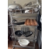 Image 1 : Metal Baker's Rack w/ Large Lidded Wok Baking Pans Casserole Dish & More