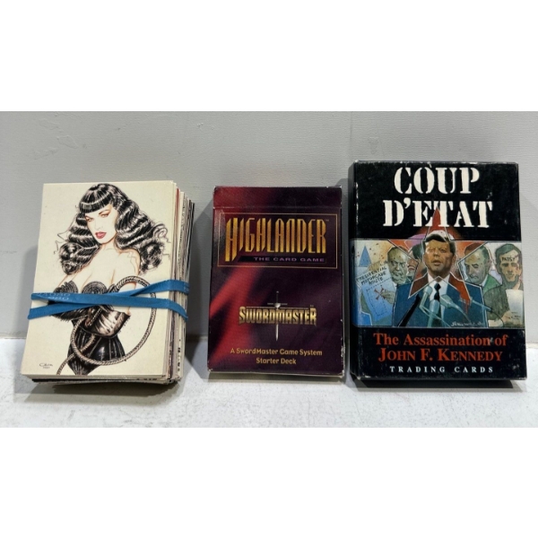 Coup D'etat Assassination Of John F. Kennedy/ Highlander Sword Masters / Olivia De Berardinis Cards