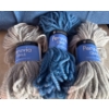 Image 2 : 3 New Skeins Of Wool w/ Assorted Fabric Fat Corners & A Yard Of Quilter's Fabric 