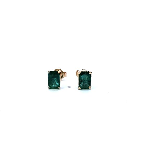 14K Gold, 1.4ct Emerald Earrings