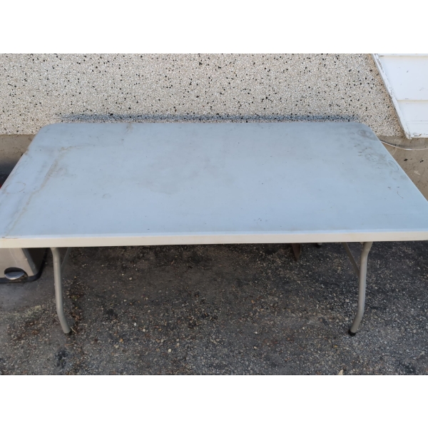 Set of 3 Folding Plastic Tables, Contents NOT Included - Each is 5Ft Wide, 30in Tall 