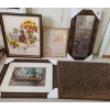 Image 1 : Framed Singer Print (19x33), Needlepoint Church Art, Plus Bonus Print & Baby Picture Frames & More! 