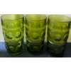 Image 6 : Vintage Indiana Avocado Green Kings Crown Pressed Glass Collection - Thumbprint