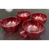Image 2 : Cranberry Glass Depression Cups (4)