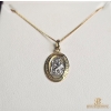 Image 2 : Sterling Silver Gold Plated St Christopher Pendant & Necklace