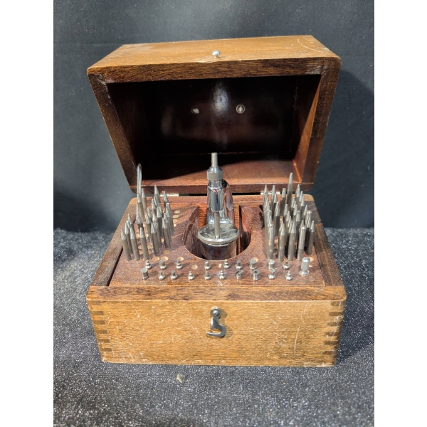 Wooden Boxed Metal Stamping Set with Rotary Engraver