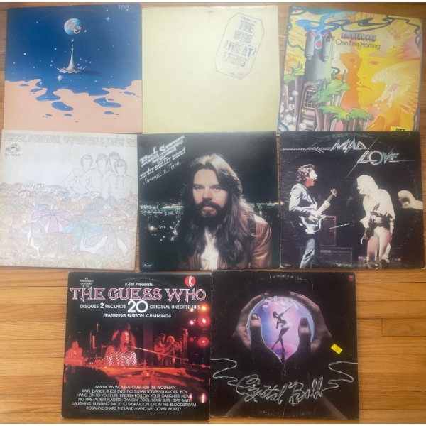 Assortment of Vintage Vinyl Albums  The Who, Lighthouse, Bob Seger and the Silver Bullet, Golden Ear