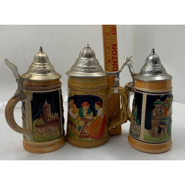 3 Smaller Beer Steins From Germany 