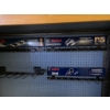Image 2 : Metal Pegboard Display Rack With Wooden Frame