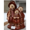 Image 3 : Trio of Snowmen 4 W, 5.5 T, Wooden Vase 4" Top, 11 T, Red Glass "Santa" 5 T, Winter Scene Glass 6 T