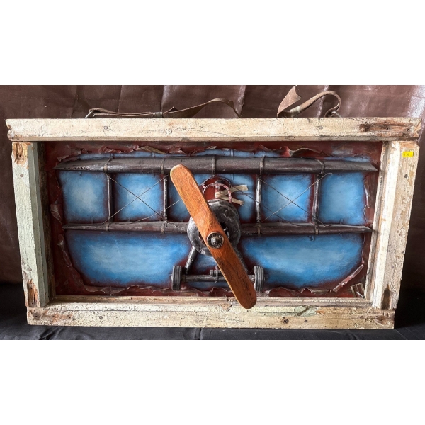 Airplane Wall Art w/ Spinning Propellor 38x22