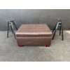 Image 1 : Leather Ottoman with Storage (some wear) 35" x 30",  2 Stools