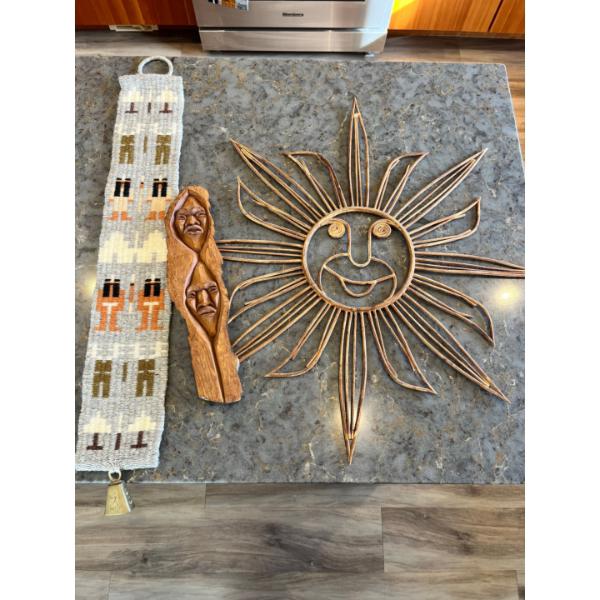Handmade wall tapestries BOHO style Sun Wall Decor Made Of Rattan or Wicker With Wood Carving from V