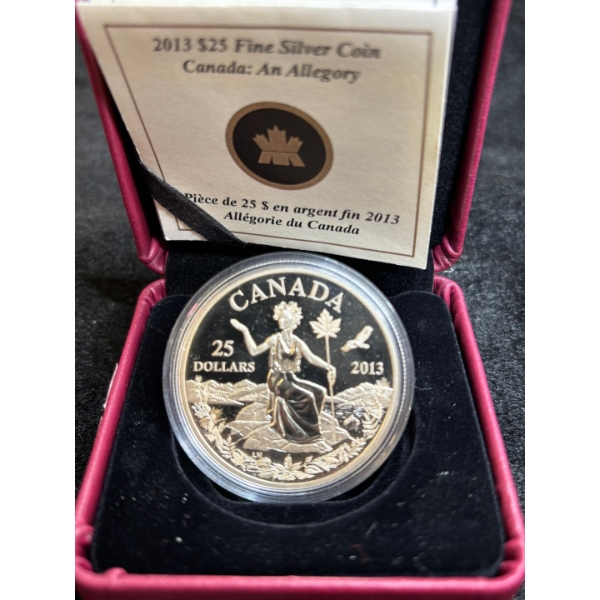 2013 $25 FINE SILVER COIN CANADA: AN ALLEGORY
31.39g
Product Specifications:
Face Value: 25 dollars
