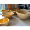Image 3 : Selection Of Antique Mixing Bowls With 2 Large White Serving Trays 