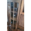 Image 2 : Wood Writing Desk & Display Cabinet w Mirror 37 1/2 w 14 d 69 h