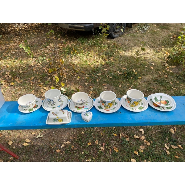 Ceramic Plates & Cups With Fruit Design