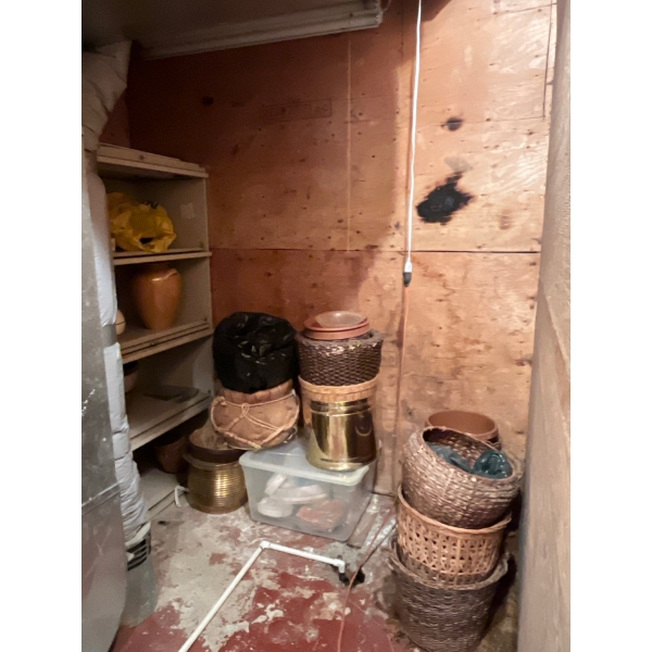 Collection Of Wicker Brass Ceramic Planters & Serving Plates.