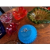 Image 2 : Vintage hand blown art deco glass, along with a Indiana frosted blue dish with a pipe ashtray and a 