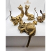 Image 2 : Brass Animal Figurines with Cats and Rabbit Motif