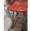 Image 5 : Vintage Adjustable Cherry Red Colour High Chair 14 w 25 d 40 1/2 h.  Vinyl/Chrome 17 w 17 1/2 d 39 h