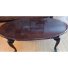 Image 2 : Oval Mahogany Wood Claw Foot Coffee Table  47"w x 28"d x 17"tall