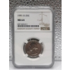 Image 1 : 1991 USA D 25 cent Coin Graded MS 64