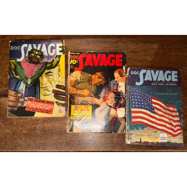 1930s Collectible Comic Books - Doc Savage - 'The Talking Devil' 'Devil On The Moon' & more