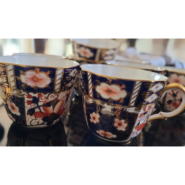 Royal Crown Derby "Old Imari" Dinnerware- Plates: 8.5" and 9", Scalloped Plate 9", Mini Cups 2.5 T, 