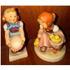 Image 1 : Vintage Porcelain Goebel Hummel Figurines-"Chick Girl & "Pie Maker" Hand Painted!!