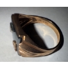 Image 2 : Stamped 10K Yellow Gold Initial 'C' Diamond & Hematite Signet Ring 