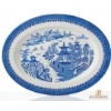 Image 2 : Collection Of Vintage Blue Willow Pattern Chinaware Alongside A Blue Ceramic Foo Dog Figurine.
