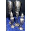 Image 2 : Collection of Pewter & Silver Plated Utensils  SNP Shakers, Wine Goblets & Brass Plate