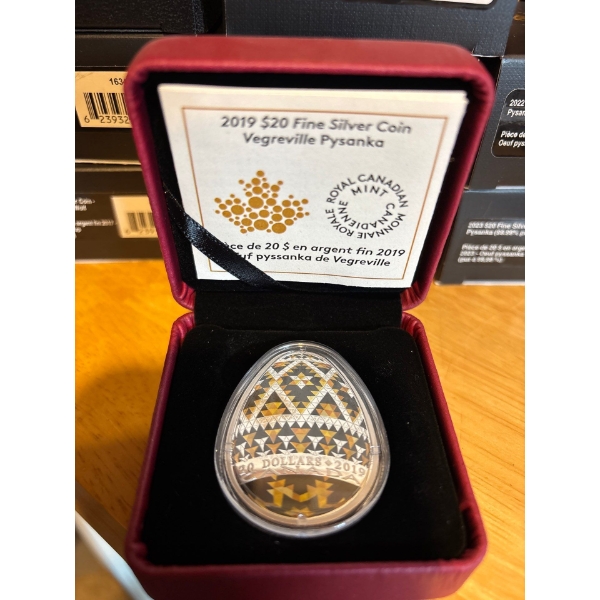 2019 $20 Vegreville Pysanka - Pure Silver Coin