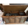 Image 1 : vintage stereo cabinet with CARRAND turntable Fleetwood, solid state tuner and a stereo a track reco