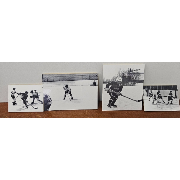 Four Black-and-White Ice Hockey Photographs